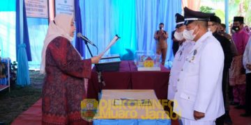 Masnah Albusyro Peresmian Desa Persiapan dan Pelantikan Pejabat Kepala Desa Persiapan Kasang Tanjung Nangko dan Kasang Kebon