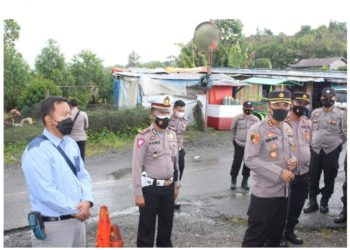 Kapolres Kerinci Tinjau Pos Penyekatan Mudik Lebaran di Perbatasan Kerinci-Sumbar