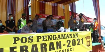 Kapolres Kerinci Pantau Posko Pengamanan OPS Ketupat Lebaran di Muara Hemat
