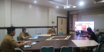 Rapat Virtual Dengan Pemprov Jambi Tentang Pemanfaatan Lahan Eks. MTQ,   Wabup Hairan:  Kita Akan Membuka Gerai UMKM