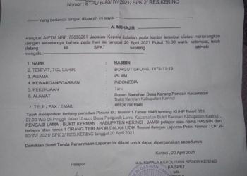 Kasus Warga Meninggal Tertimpa Pohon Tumbang Di Kerinci,  Di Polisikan