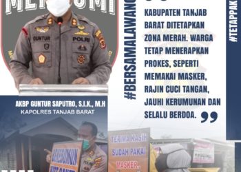 Antisipasi Penyebaran Covid-19,  Kapolres Tanjab Barat  Himbau Masyarakat Taati Prokes