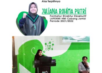 Juliana Rohima Putri Nahkodai Lembaga Pendidikan Mahasiswa Islam (LAPENMI) HMI Cabang Jambi