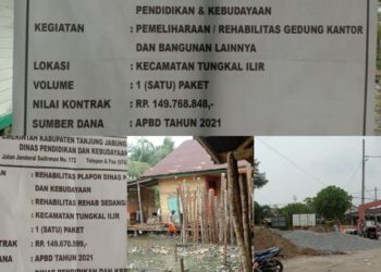 Diduga Tiga Anggaran Proyek Di Disdik Tanjab Barat Tidak Transparan