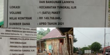 Diduga Tiga Anggaran Proyek Di Disdik Tanjab Barat Tidak Transparan