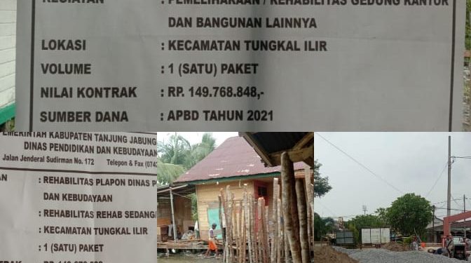 Diduga Tiga Anggaran Proyek Di Disdik Tanjab Barat Tidak Transparan