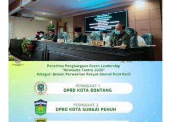 DPRD Kota Sungai Penuh Raih Penghargaan Nirwasita Tantra 2020 Dari Kementerian Lingkungan Hidup RI