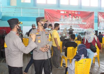 HUT Bhayangkara Ke-75 Tahun, Polres Kerinci Adakan Vaksinasi Massal