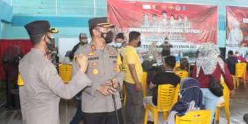 HUT Bhayangkara Ke-75 Tahun, Polres Kerinci Adakan Vaksinasi Massal