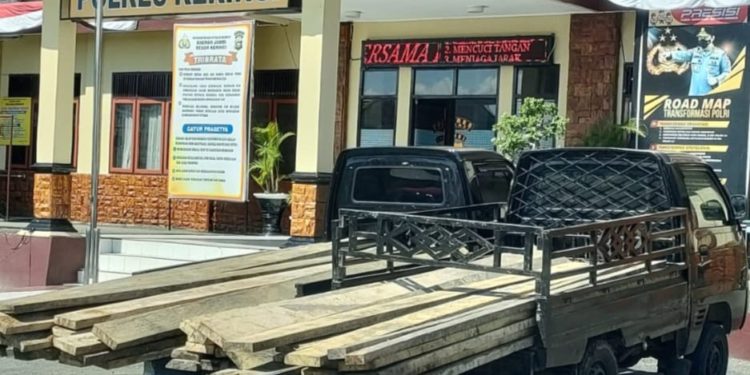 Sempat Terjadi Kericuhan, Polres Kerinci Amankan Pick Up Bermuatan Kayu Ilegal