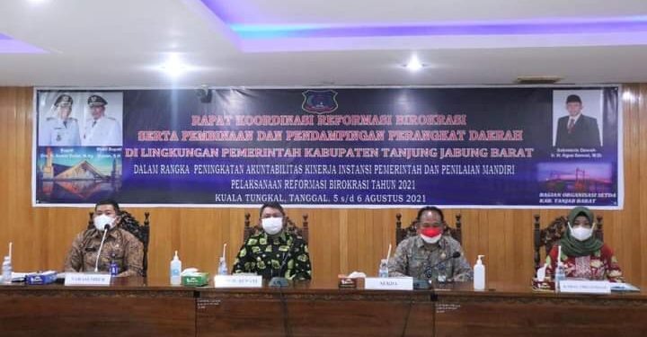 Wabup Tanjab Barat Pimpin Rapat Koordinasi Reformasi Birokrasi di Lingkungan Pemkab Tanjung Jabung Barat Tahun 2021