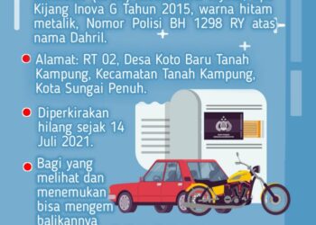 Kehilangan Surat BPKB Mobil, Dahril : Bagi Yang Melihat Dan Menemukan Silahkan Hubungi 085266199194