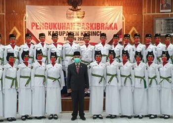 Sebanyak 30 anggota Pasukan Paskibraka Tingkat Kabupaten Kerinci Dikukuhkan