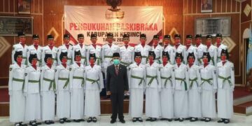 Sebanyak 30 anggota Pasukan Paskibraka Tingkat Kabupaten Kerinci Dikukuhkan