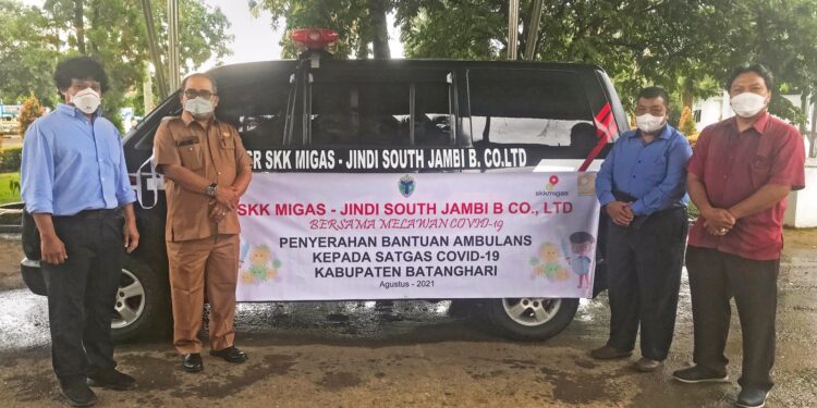 SKK Migas – KKKS Jindi South Jambi B Co., Ltd Memberikan Bantuan Ambulans Kepada Satgas Covid-19 Kabupaten Batanghari