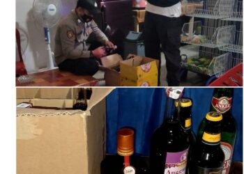 Razia Cafe Tempat Karaoke, Polsek Sungai Penuh Temukan 8 Botol Minuman Keras dan Tisu Magic