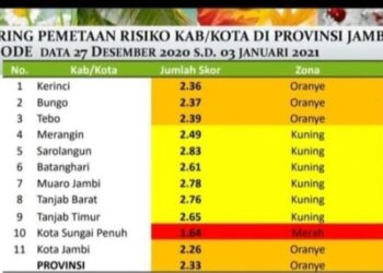 Sungai Penuh Masuk Zona Merah, Ini Kata Jubir Gugus Tugas Covid-19 Provinsi Jambi