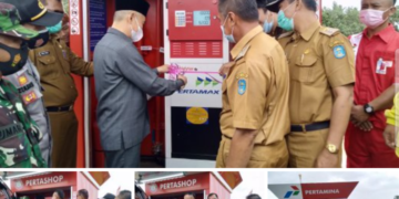 Bupati Kerinci Resmikan Pertashop Bumdes Koto Agung