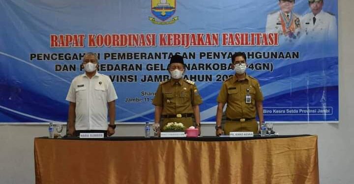 Buka Rapat Koordinasi Kebijakan Fasilitasi P4GN, Abdullah Sani: Insya Allah Jambi akan BERSINAR “Bersih dari Narkoba”