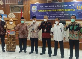 Bupati Kerinci Terima Piagam WTP dari Kemenkeu RI
