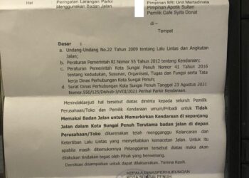 Dinas Perhubungan Kota Sungai Penuh Tutup Akses Parkir di 5 Titik