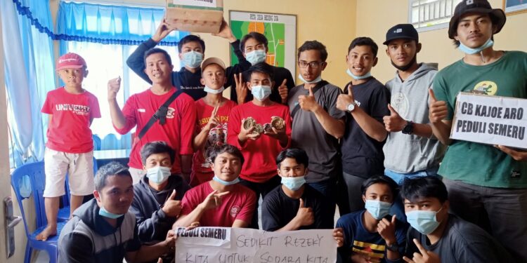 Club Motor CB Kayu Aro Kerinci Turun ke Jalan Galang Donasi Semeru