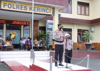 Polres Kerinci Gelar Apel Pasukan dalam Rangka Pelaksanaan Pengamanan Natal 2021 & Tahun Baru 2022