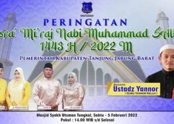 Ustadz Muhammad Yanor Dari Kelua Akan Isi Ceramah Isra Mi’raj di Masjid Syekh Utsman