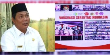 Wabup Hairan Ikuti Rakor Vaksinasi Bersama Wakapolri Secara Virtual