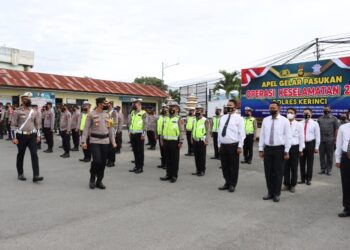 Kapolres Kerinci Pimpin Apel Gelar Pasukan Ops Keselamatan 2022