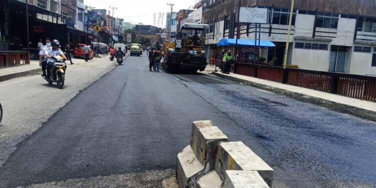 Pekerjaan Hotmix Mulai Dikerjakan, Wako : Terimakasih PT. Lawang Agung