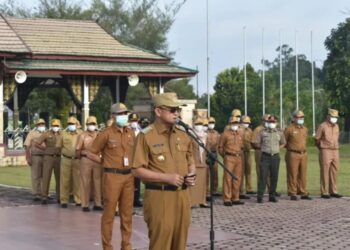 Pimpin Apel Gabungan, Bupati Cek Endra Tegaskan Pentingnya Menjaga Prokes