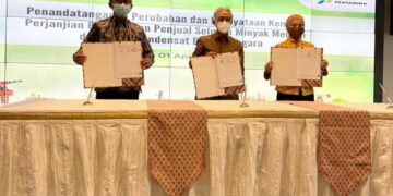 SKK Migas – Pertamina Tandatangani Perubahan Perjanjian Penunjukan Penjual Minyak Mentah/Kondensat Bagian Negara