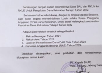 Polemik Curi Start Dana Kelurahan Tungkal Empat Kota, Eksekutif dan Legislatif Bungkam