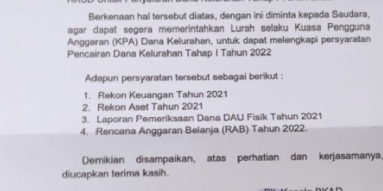 Polemik Curi Start Dana Kelurahan Tungkal Empat Kota, Eksekutif dan Legislatif Bungkam