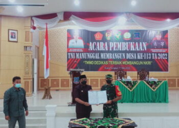 TNI Manunggal Membangun Desa Ke – 113 Tahun 2022 Resmi Dibuka Bupati Tanjab Barat
