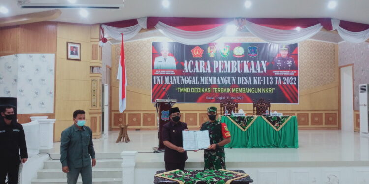 TNI Manunggal Membangun Desa Ke – 113 Tahun 2022 Resmi Dibuka Bupati Tanjab Barat
