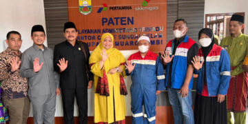 Regional 1 Zona 1 Field Jambi Serahkan Bantuan Gedung Pelayanan Terpadu untuk Kecamatan Sungai Gelam