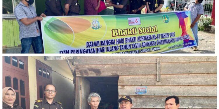 Peringati Hari Bhakti Adyaksa ke-62 Tahun, Kejari Sungai Penuh Berikan Bantuan Sembako