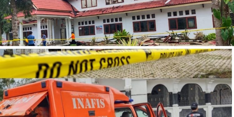 Gedung Eks Kantor DPKA Kerinci Terbakar, Tim Inafis Polres Kerinci Turun Kelapangan