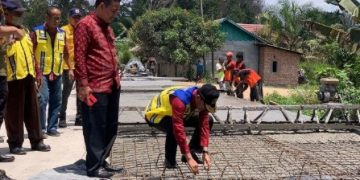 Ketua DPRD Provinsi Jambi Tinjau Pembangunan Jalan di Kumpeh