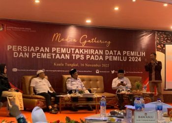 KPU Tanjab Barat Gelar Media Gathering Terkait Persiapan Pemutakhiran Data dan Pemetaan TPS