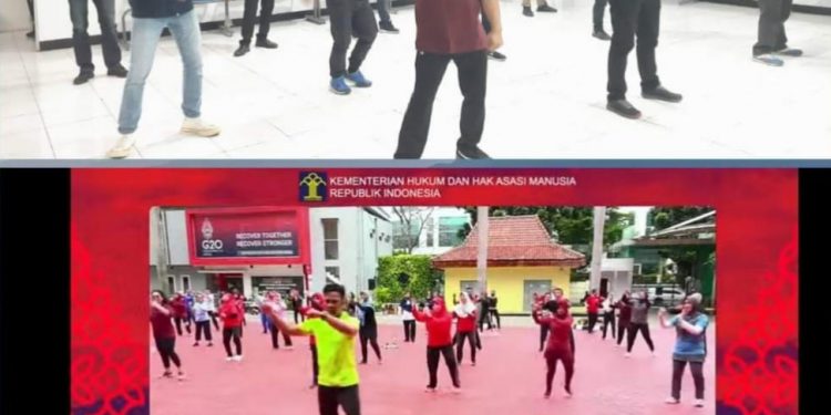 Semarak G20, Kantor Imigrasi Kelas II Non TPI Kerinci Ikuti Olahraga Bersama