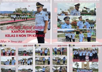 Imigrasi Kelas II Non TPI Kerinci Gelar Upacara Ziarah Tabur Bunga di Makam Pahlawan