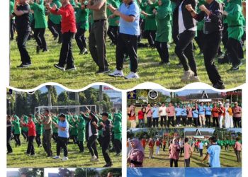 Imigrasi Kelas II Non TPI Kerinci Gelar Senam Bersama TNI/Polri