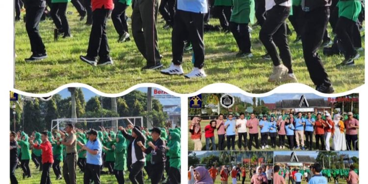 Imigrasi Kelas II Non TPI Kerinci Gelar Senam Bersama TNI/Polri