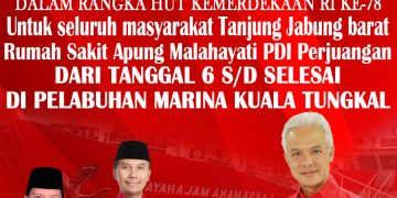 Kapal RS Apung Milik DPP PDIP Bersandar di Kuala Tungkal Adakan Pengobatan Gratis