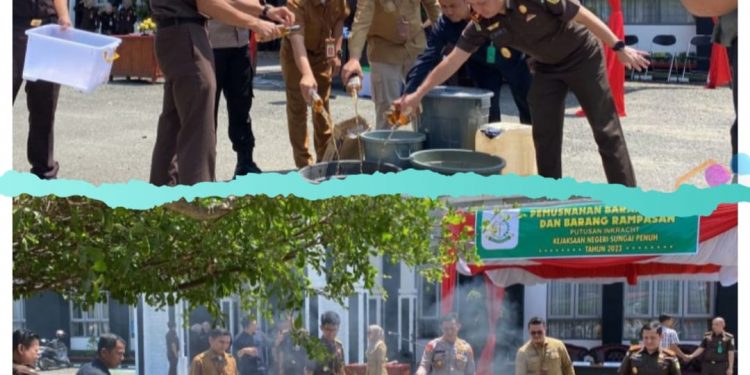 Kejari Sungai Penuh Musnahkan Barang Bukti yang Memiliki Kekuatan Hukum Tetap