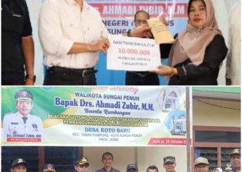 Wako Ahmadi Berikan Bantuan Pembangunan Mushola SMPN 11 & Masjid Al-Ilham Desa Koto Baru