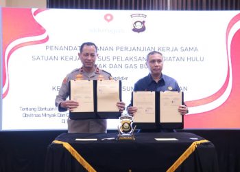 Menjaga Pengamanan dan Penegakan Hukum pada Obvitnas Hulu Migas di Sumsel, SKK Migas dan Polda Sumsel Lakukan Penandatanganan PKS